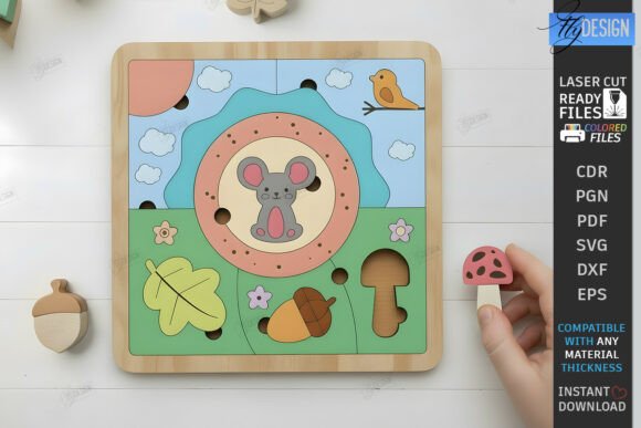 Download Kids Puzzle Laser Cut | Montessori Toy - Kids Collection