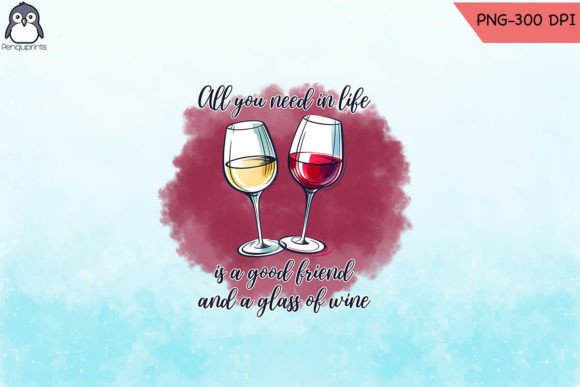 Download Good Friend Wine Glass Sublimation PNG - Friend Collection