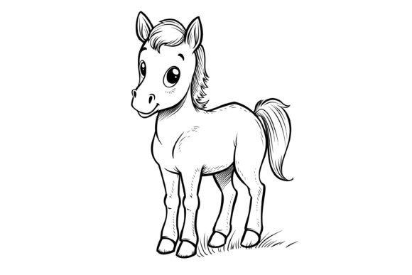Download Cute Horse Coloring Page for Kids - Kids Collection