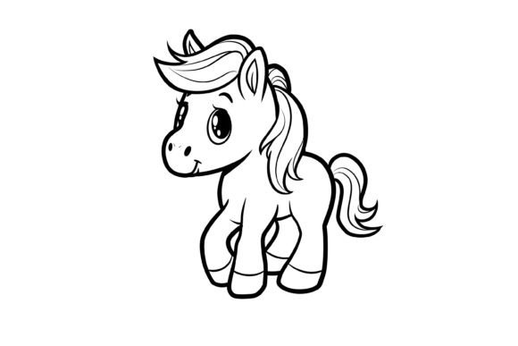 Download Cute Horse Coloring Page for Kids - Kids Collection