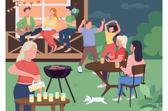 Download Outdoor Party with Friends Illustration - Friend Collection