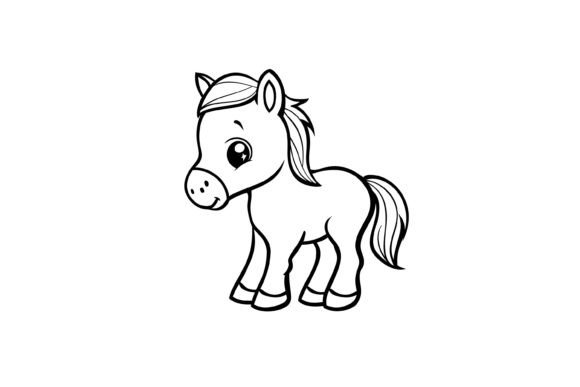 Download Cute Horse Coloring Page for Kids - Kids Collection