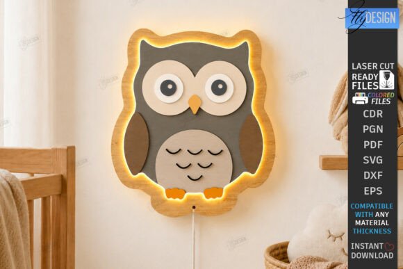 Download Kids Lamp Laser Cut | Animal Night Light - Kids Collection