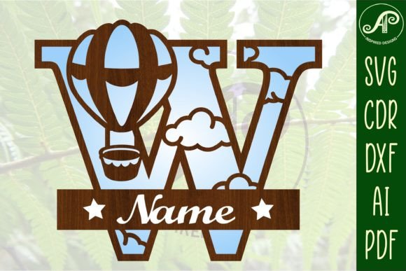 Download Hot Air Balloon Letter W SVG File - Premium Bundle