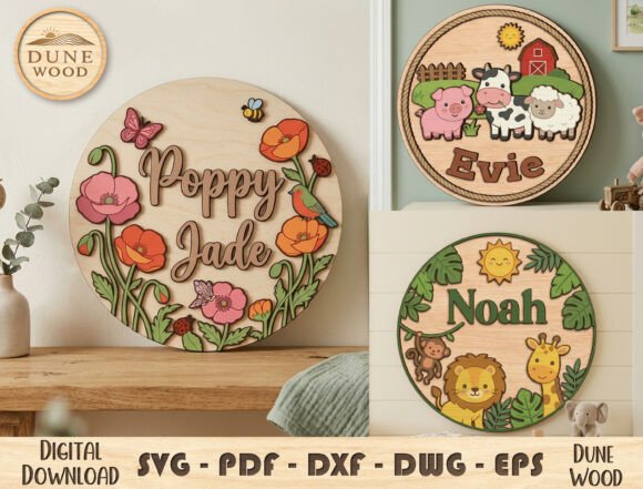 Download Kids Name Sign SVG Bundle - Kids Collection
