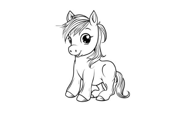 Download Cute Horse Coloring Page for Kids - Kids Collection