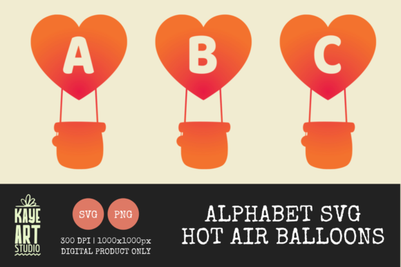 Download Alphabet SVG - Hot Air Balloon Letters - Hot air balloon letters Collection