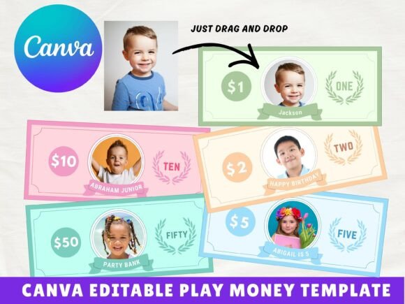 Download Pretend Play Money Kids - Canva Template - Kids Collection