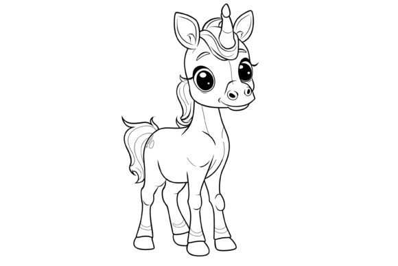 Download Cute Horse Coloring Page for Kids - Kids Collection