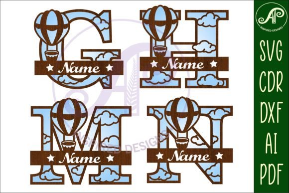 Download Hot Air Balloon Letters SVG Bundle - Hot air balloon letters Collection