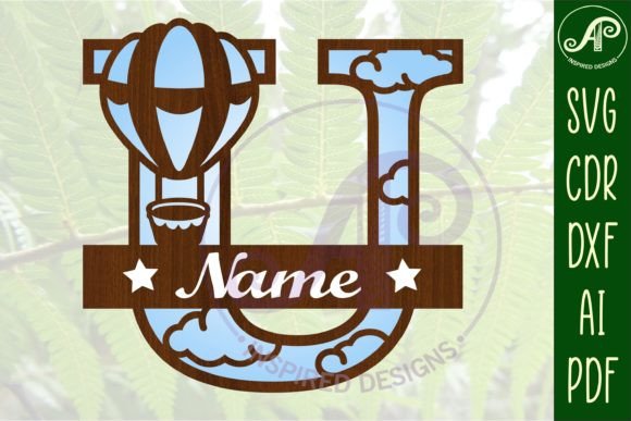 Download Hot Air Balloon Letter U SVG File - Premium Bundle