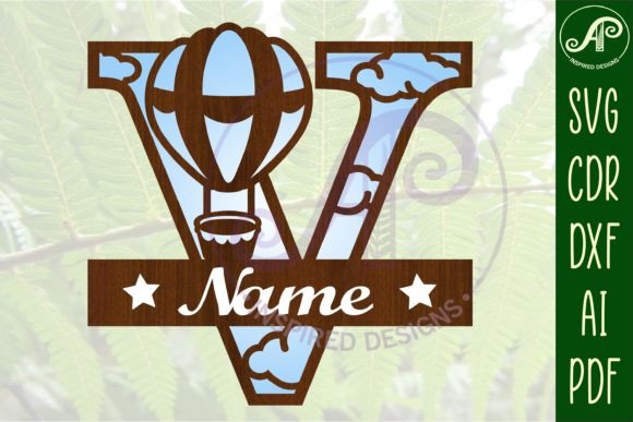 Download Hot Air Balloon Letter V SVG File - Premium Bundle