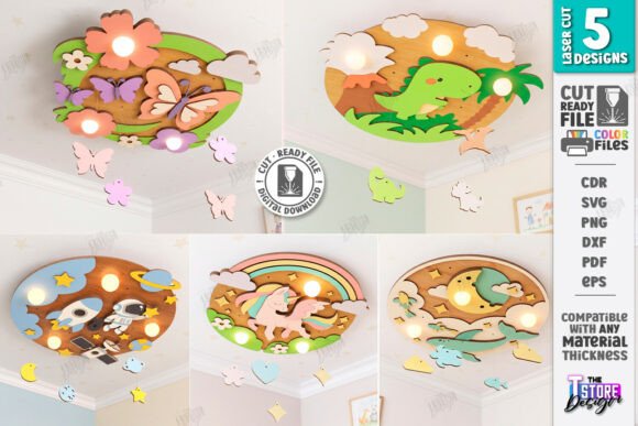 Download Kids Lamp Laser Cut Bundle | Nursery SVG - Kids Collection