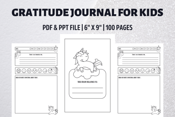 Download Unicorn Theme Gratitude Journal for Kids - Kids Collection