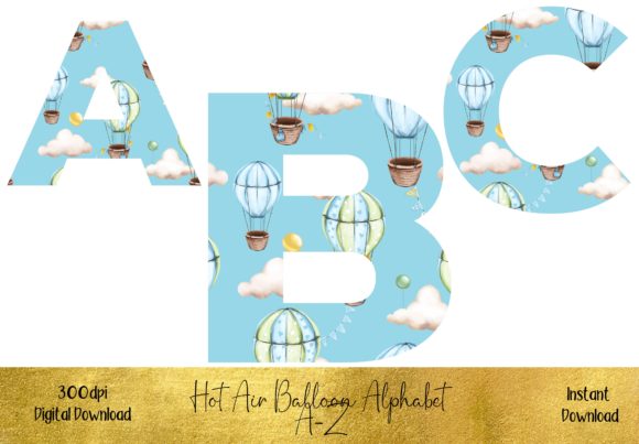 Download Blue Hot Air Balloon Alphabet - Premium Resources