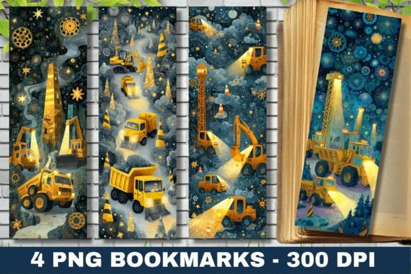 Download Cute Construction Vehicle Kids Bookmark - Kids Collection