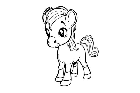 Download Cute Horse Coloring Page for Kids - Kids Collection