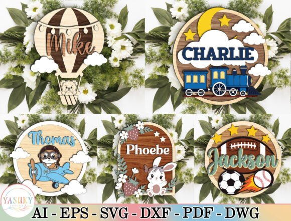 Download Personalized Kids Name Sign SVG Bundle - Kids Collection
