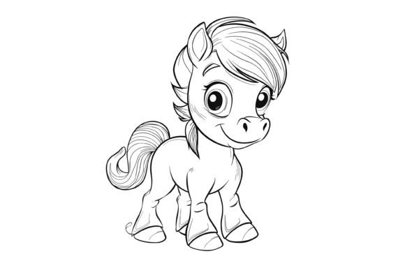 Download Cute Horse Coloring Page for Kids - Kids Collection